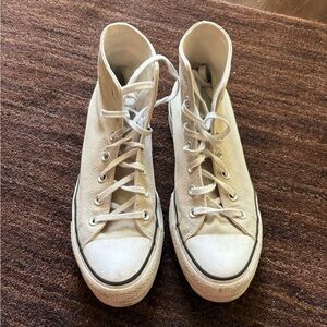 Beige Platform Converse Sneakers